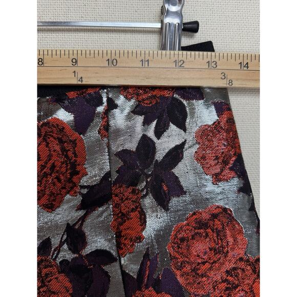 J.Crew Collection Pleated Skirt Women’s Sz 00 Metallic Floral Brocade Dressy - Picture 7 of 12